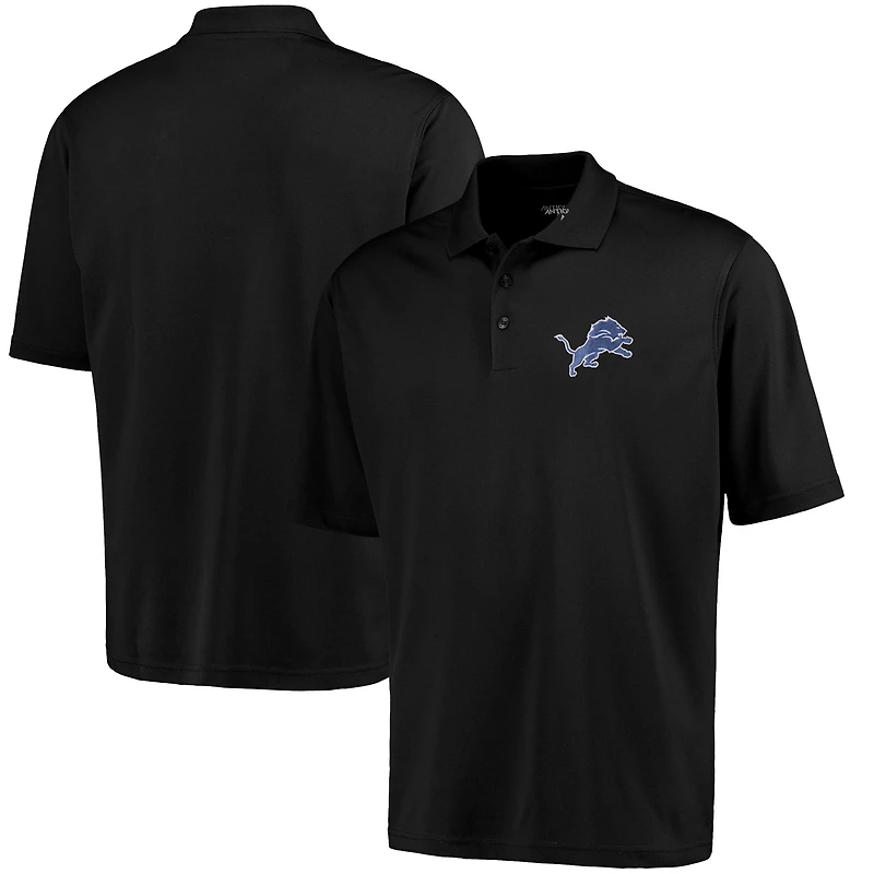 Polo piqué Xtra-Lite des Lions de Détroit d'Antigua - Noir