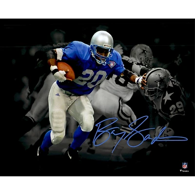 Barry Sanders Detroit Lions Autographed 11" x 14" Throwback Jersey Spotlight Photograph