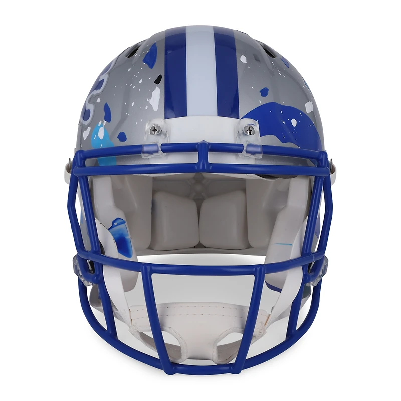 Barry Sanders Detroit Lions Autographed Riddell Speed Authentic Helmet  - Art by King Saladeen - Limited Edition #1/1 - WN55915781