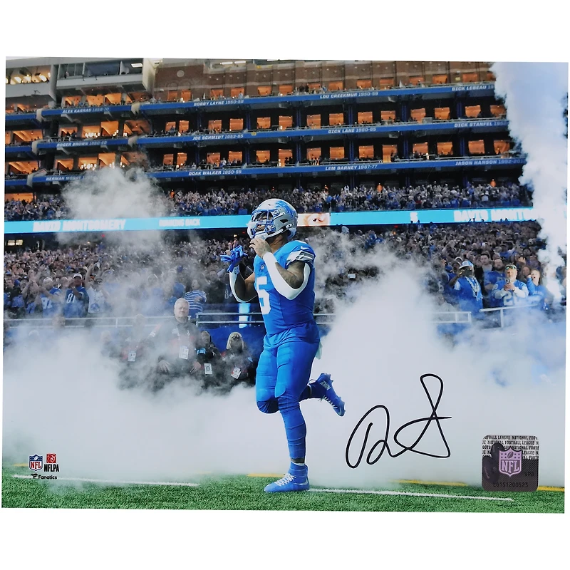 David Montgomery Detroit Lions Autographed 8" x 10" Smoke Entrance Photograph
