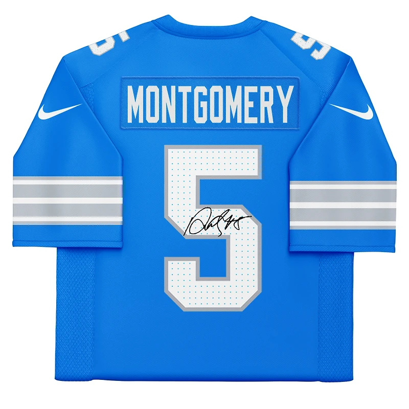 Maillot Nike bleu dédicacé par David Montgomery des Lions de Détroit
