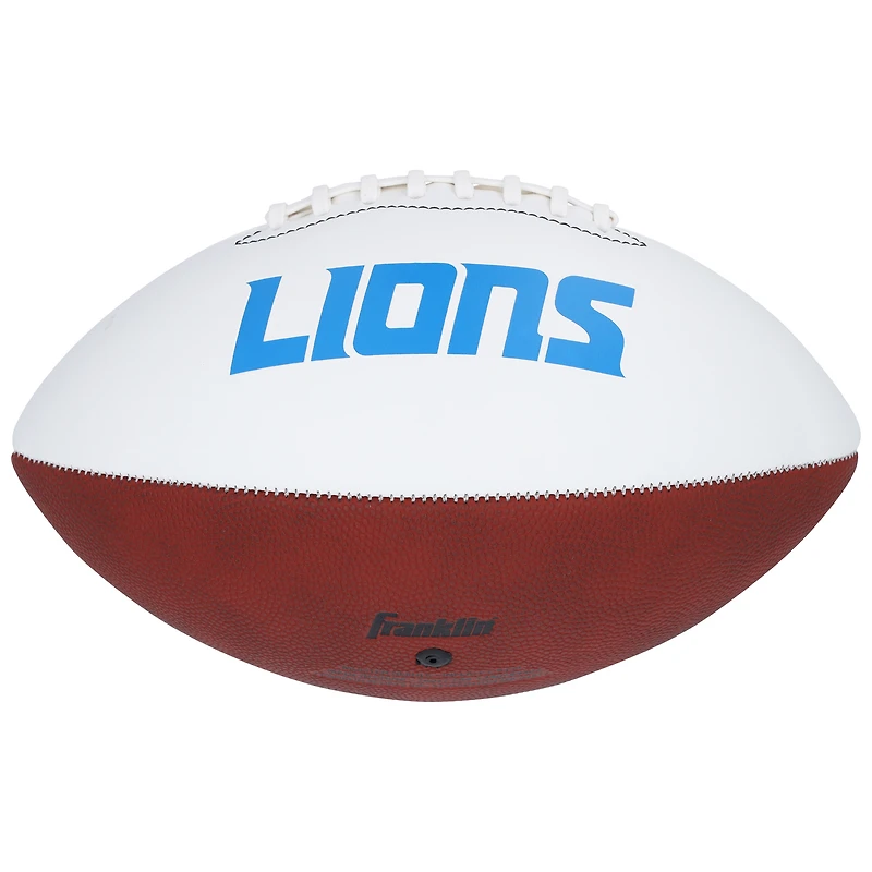 Ballon de football Franklin White Panel autographié par David Montgomery, Detroit Lions