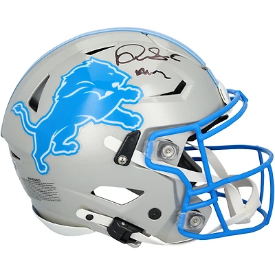Casque Riddell Speed Flex Authentic autographié par David Montgomery des Lions de Détroit avec inscription « Knuckles »