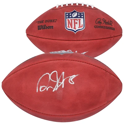 Ballon de football Wilson Duke en couleur autographié par David Montgomery, Detroit Lions