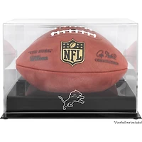 Detroit Lions Black Base Football Logo Display Case with Mirror Back