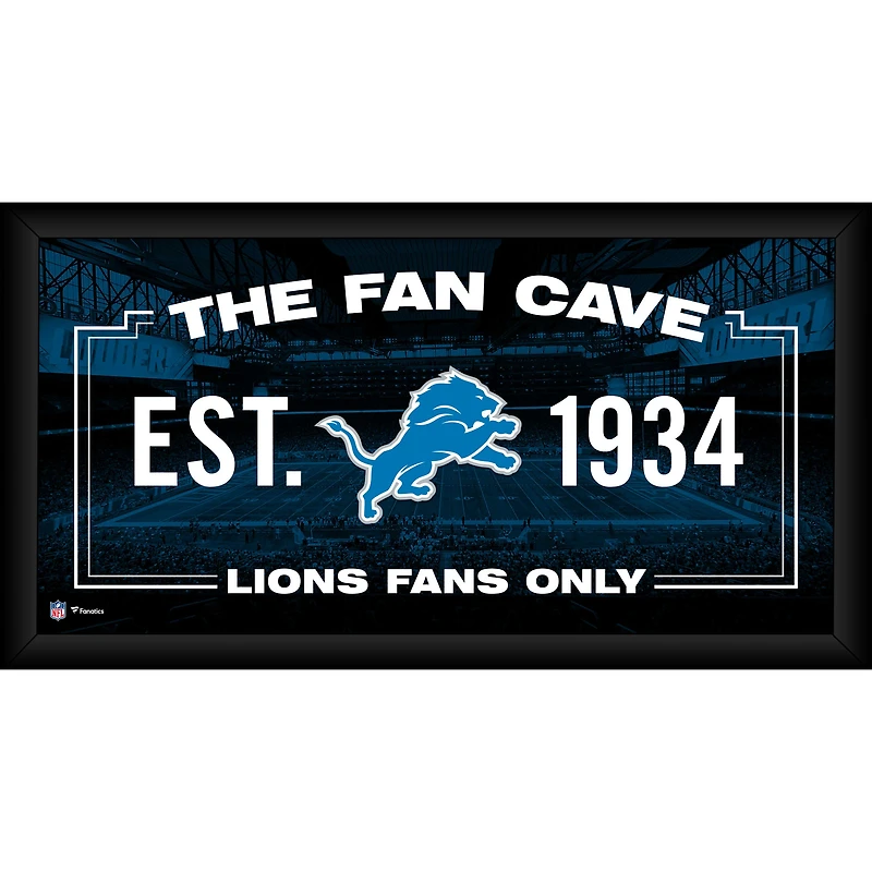 Detroit Lions Encadré 10" x 20" Fan Cave Collage