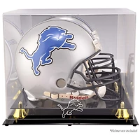 Vitrine de présentation du casque Golden Classic des Detroit Lions avec dos en miroir