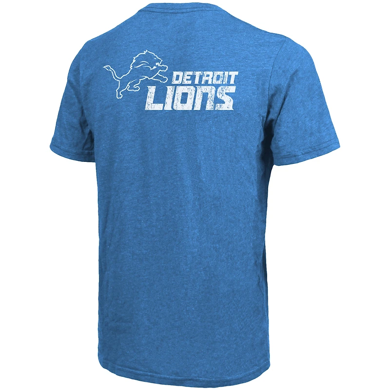 T-shirt à poche Detroit Lions Majestic Threads Tri-Blend - Bleu