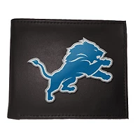 Portefeuille à deux volets brodé en cuir synthétique des Lions de Détroit