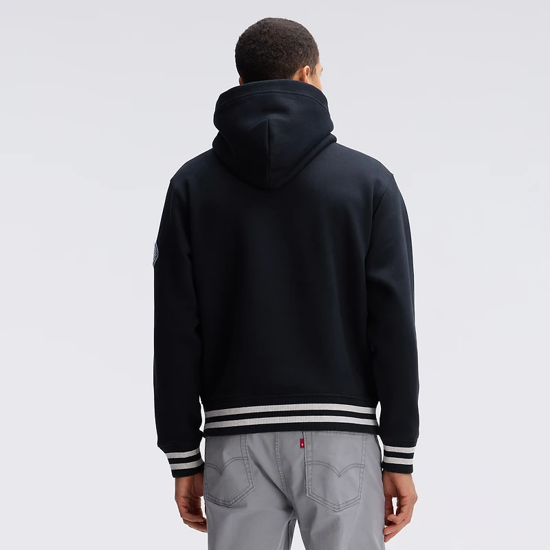 Fanatics Black Detroit Lions IconicFleece Tipped Hoodie