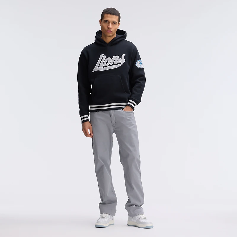 Fanatics Black Detroit Lions IconicFleece Tipped Hoodie