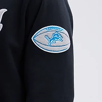 Fanatics Black Detroit Lions IconicFleece Tipped Hoodie