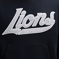 Fanatics Black Detroit Lions IconicFleece Tipped Hoodie