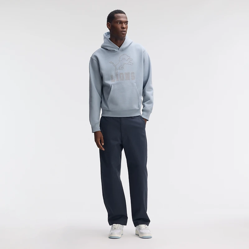 Fanatics Light Blue Detroit Lions IconicFleece Flocked Hoodie