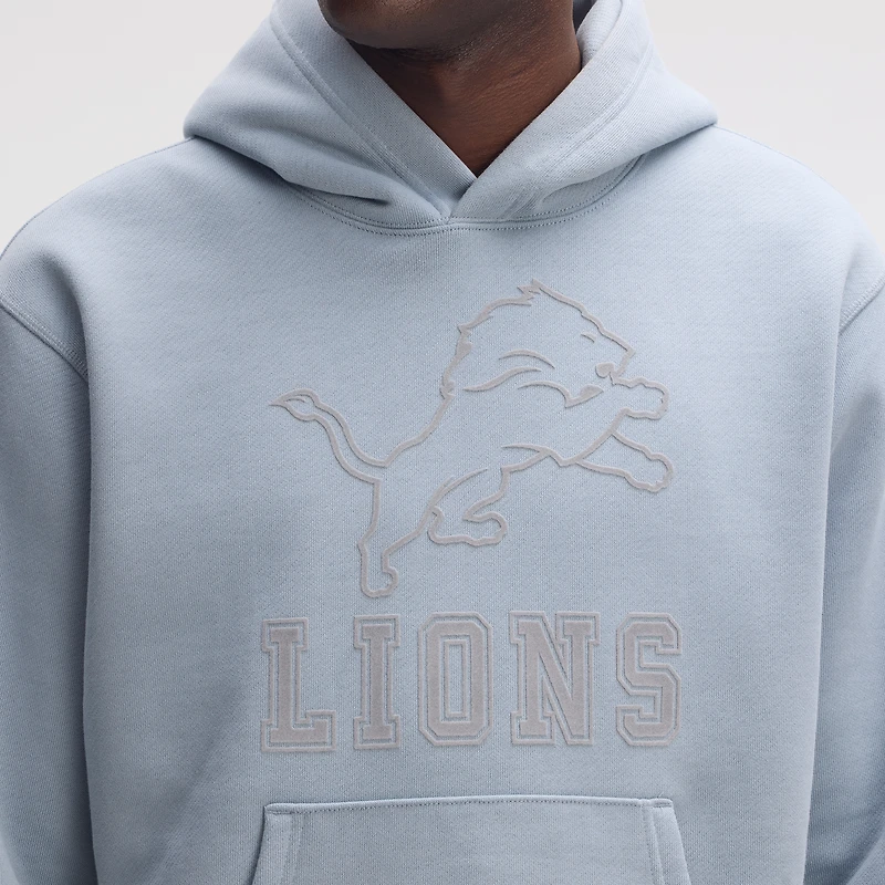 Sweat à capuche floqué Fanatics bleu clair Detroit Lions IconicFleece
