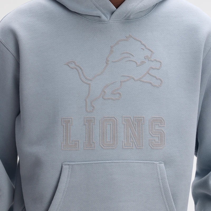 Fanatics Light Blue Detroit Lions IconicFleece Flocked Hoodie