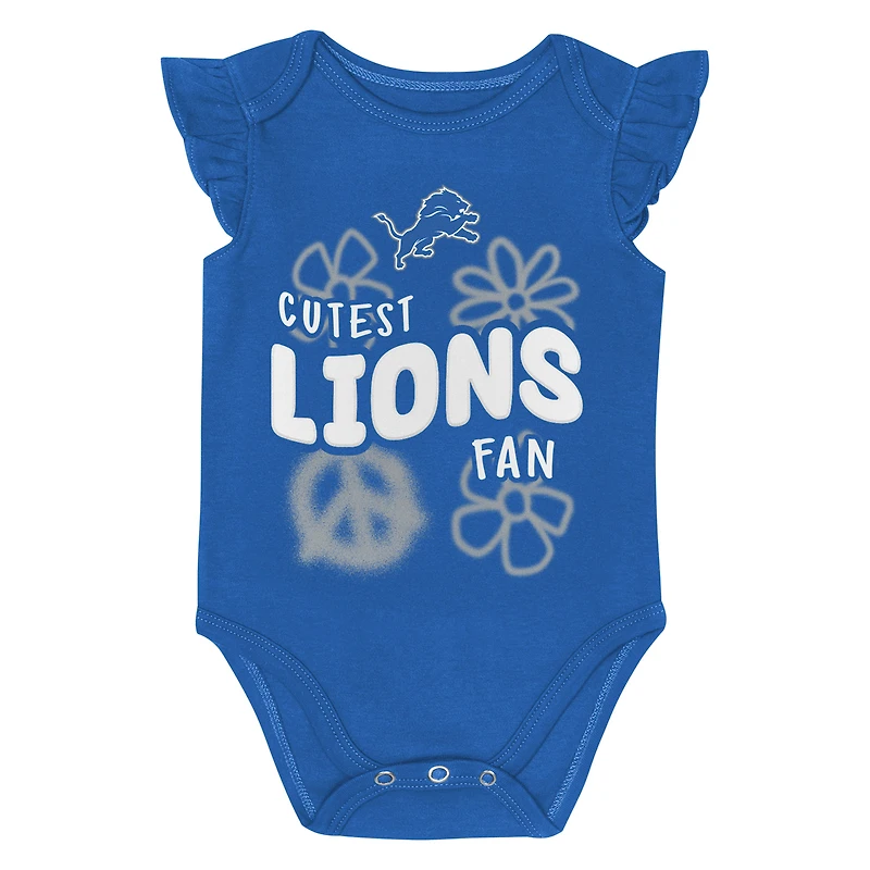 Girls Newborn & Infant Outerstuff Detroit Lions The Sunshine Two-Piece Bodysuit Set