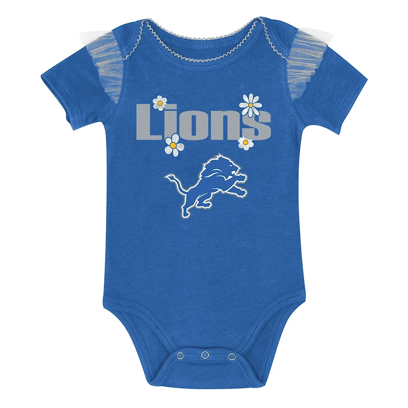 Girls Newborn Outerstuff Blue Detroit Lions My Team Rocks Bodysuit and Skirt Set