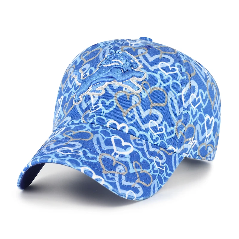 Casquette ajustable « 47 Blue Detroit Lions Mural Clean Up » pour filles de l'école maternelle