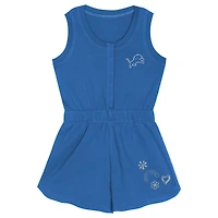 Girls Toddler Blue Detroit Lions Super Girl Romper