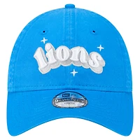 Girls Youth New Era  Blue Detroit Lions Cheer 9TWENTY Adjustable Hat