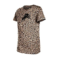 Girls Youth New Era  Tan Detroit Lions Mom & Me Leopard T-Shirt