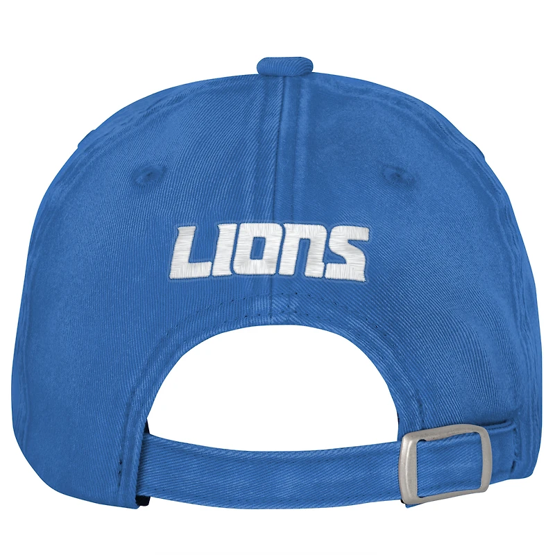 Girls Youth Outerstuff Blue Detroit Lions Gridiron Adjustable Hat