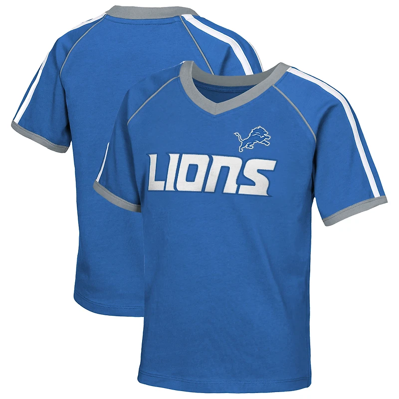 T-shirt de soccer Outerstuff bleu Detroit Lions Score Breaker pour filles