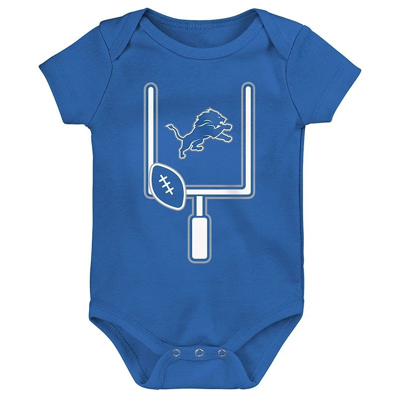 Infant & Newborn Outerstuff  Detroit Lions Littlest Player Three-Piece Bodysuit Set