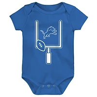 Infant & Newborn Outerstuff  Detroit Lions Littlest Player Three-Piece Bodysuit Set