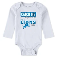 Infant & Newborn WEAR by Erin Andrews Detroit Lions Three-Piece Turn Me Around Bodysuits Pant Set