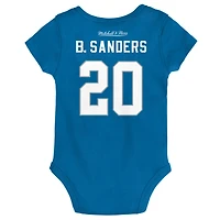Mitchell & Ness Barry Sanders Blue Detroit Lions Mainliner Nom et numéro du joueur retraité Body