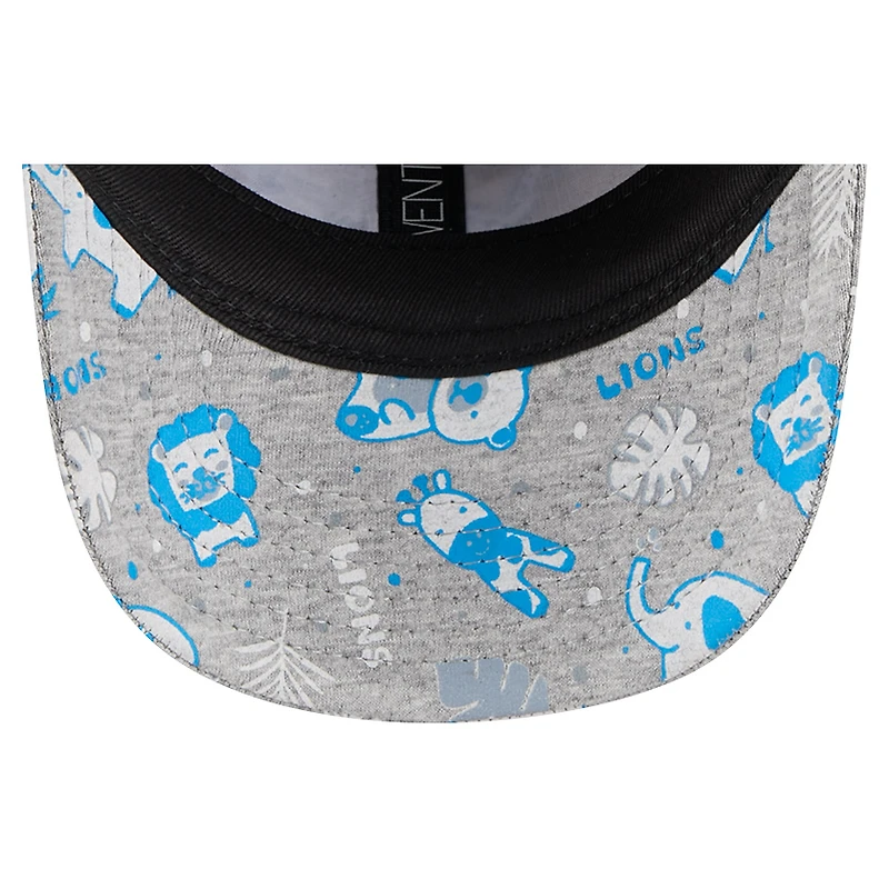 Infant New Era  Gray Detroit Lions Animal 9TWENTY Adjustable Hat