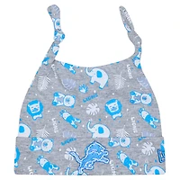 Bonnet en tricot à revers pour bébé New Era gris Detroit Lions Animal
