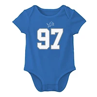 Infant Nike Aidan Hutchinson Blue Detroit Lions Name & Number Bodysuit