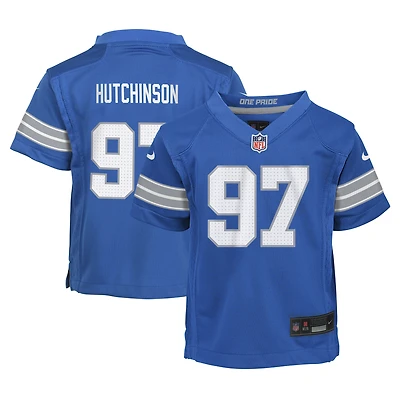 Maillot de jeu Nike Aidan Hutchinson bleu pour bébé des Detroit Lions