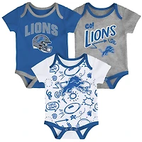 Infant Outerstuff  Detroit Lions All Day Play Three-Piece Bodysuit Set