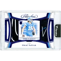 Isaac TeSlaa Detroit Lions 2025 Panini Flawless Purple Debut Duals Dual-Color Glove Relics #DD-ITA #1/5 Rookie Card