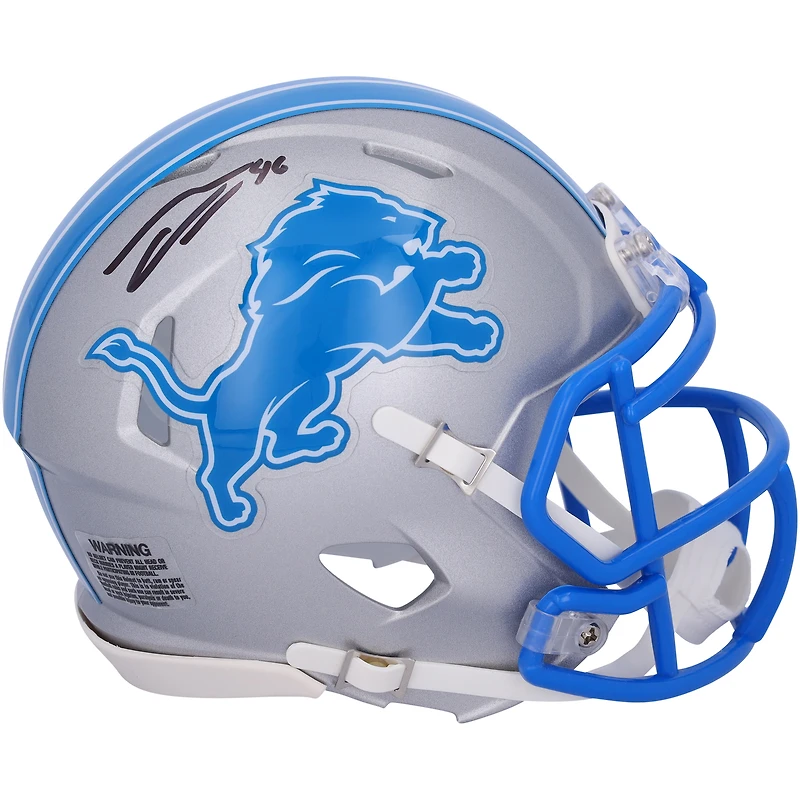 Jack Campbell Detroit Lions Autographed 2024 Riddell Speed Mini Helmet