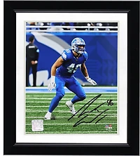 Photo dédicacée de Jack Campbell (Detroit Lions) - Format 8" x 10" - en position défensive