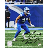 Photo dédicacée de Jack Campbell (Detroit Lions) - Format 8" x 10" - en position défensive