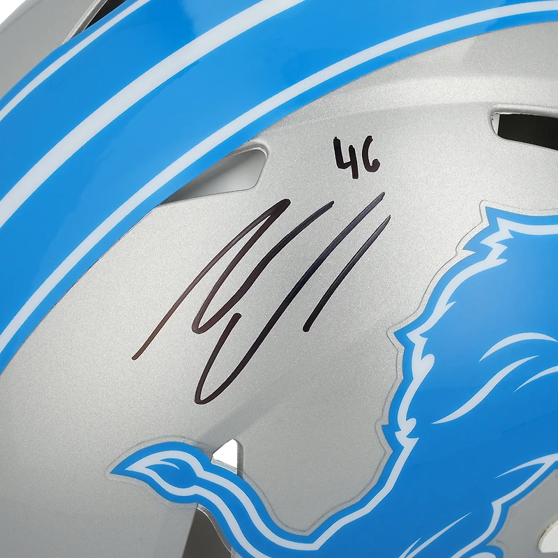 Casque Riddell Speed 2024 authentique autographié par Jack Campbell des Detroit Lions