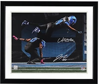 Jahmyr Gibbs & Amon-Ra St. Brown Detroit Lions Autographed 16" x 20" 2025 Week 7 Touchdown Celebration Leap Spotlight Photograph