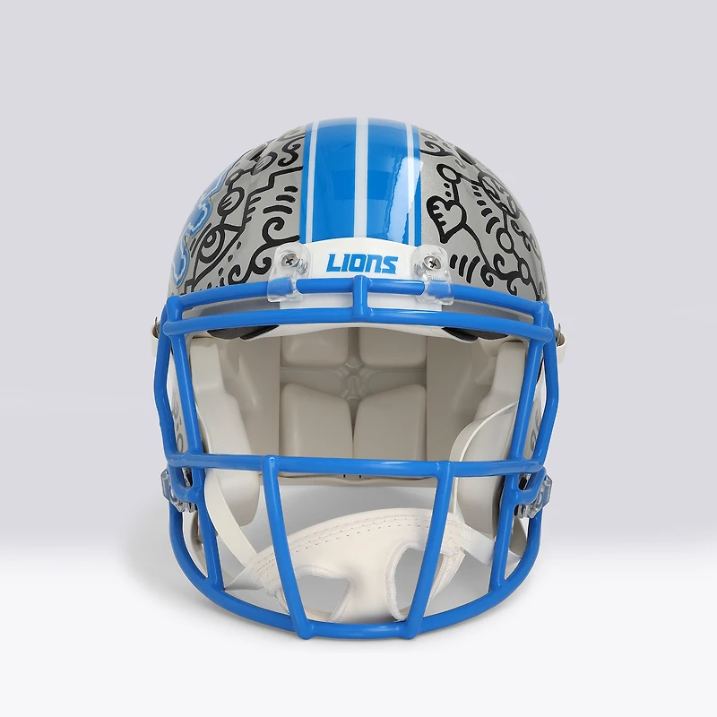 Jahmyr Gibbs Detroit Lions Autographed 2024 Speed Authentic Helmet - Art by Alex Alpert - Limited Edition #1/1 - NF70445951