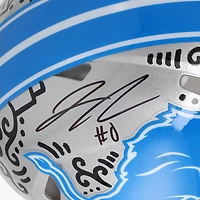 Jahmyr Gibbs Detroit Lions Autographed 2024 Speed Authentic Helmet - Art by Alex Alpert - Limited Edition #1/1 - NF70445951