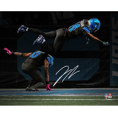 Jahmyr Gibbs Detroit Lions Autographed 8" x 10" 2025 Week 7 Touchdown Celebration Leap Spotlight Photograph 