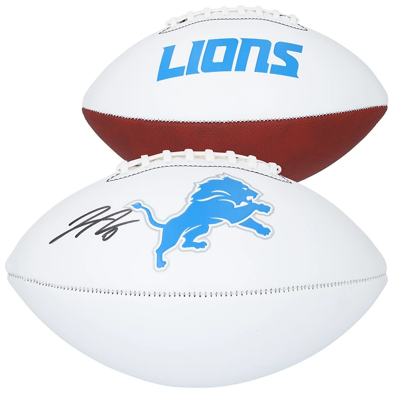 Jahmyr Gibbs Detroit Lions Autographed Franklin White Panel Football 