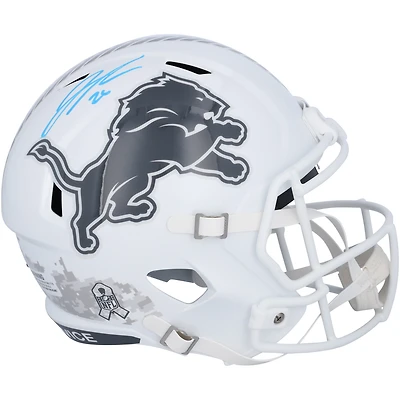 Casque réplique autographié Riddell 2024 Salute To Service Speed ​​des Detroit Lions par Jahmyr Gibbs