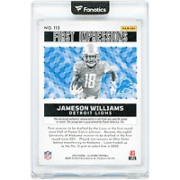 Jameson Williams Detroit Lions Autographed 2022 Panini Illusions First Impressions Tri-Color Jersey Relic #113 #6/50 Rookie Card