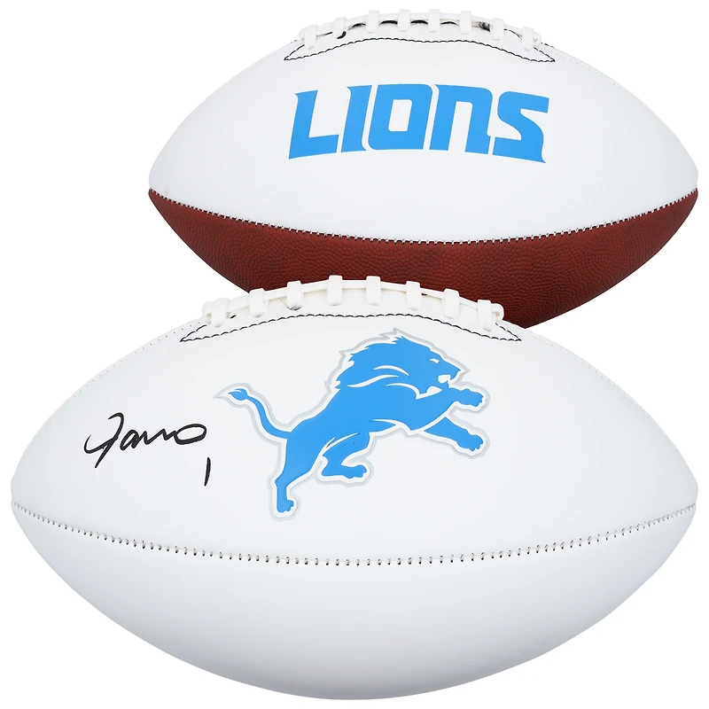 Ballon de football américain Franklin White Panel autographié par Jameson Williams des Detroit Lions